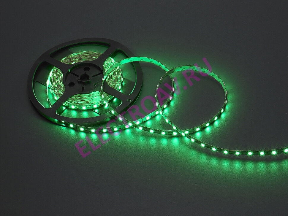 FLEX-SS3180В-G Гибкая LED лента на белой основе, цвет зеленый, 60 SMD5050, 5 м/10mm., 12V, 14,4 W/М, IP20