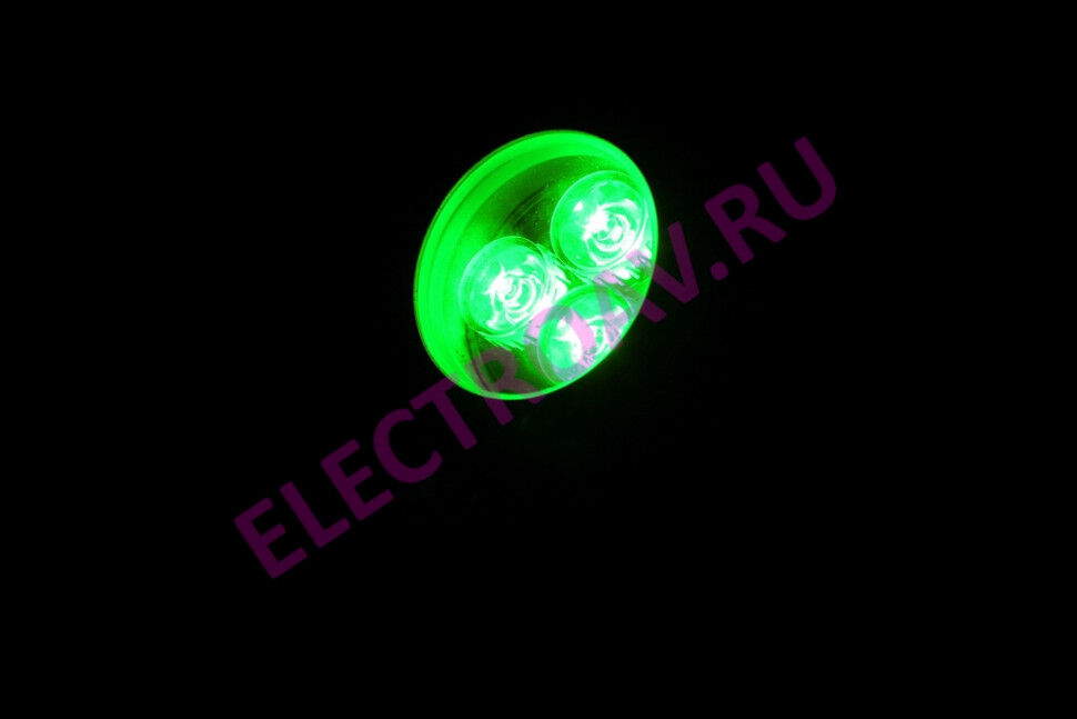 G-DT02-G 12V, зелёный точечный LED прожектор поворотный на кронштейне, 3 LED CREE/1W, 3W, световой поток 330лм, 110лм/W,