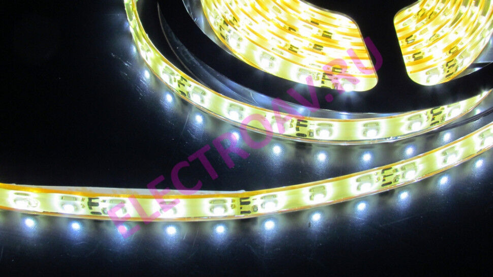 FLEX-SWP5300В-W 3LM LED Гибкая LED полоса на белой основе, цвет белый, 60 SMDсветодиодов 35*28, 5 м., 12V, 4,8W/M, IP67,