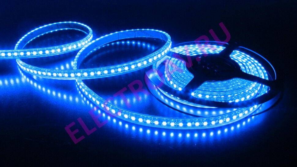 FLEX-SWP5600A-B Гибкая LED полоса, цвет синий, 120светодиодов/м, 5м/уп., DC12V, 9.6W/м, 5м/13мм, IP67