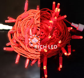 Светодиодная гирлянда Нить 10 метров, 220 В, постоянное свечение, IP 65, герметичный колпачок RL-S10C-220V-C2R/R красный