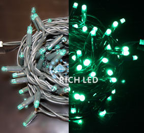 Светодиодная гирлянда Нить 10 метров, 220 В, постоянное свечение, IP 65, герметичный колпачок RL-S10C-220V-C2G/G зеленый