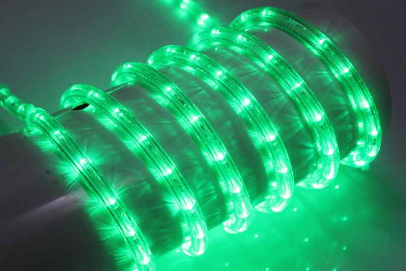 LED-DL-2W-100M-2M-240V-G- Flash (каждый 6-ой), зеленый,13мм, (2м) FLESI-NEON