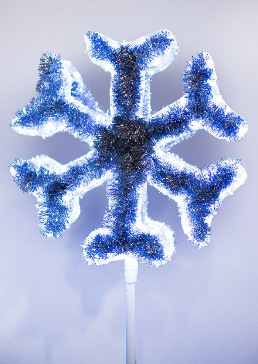 Макушка световая "Снежинка", стандарт, для ели 10-20м цвет синий, высота 1,5 м