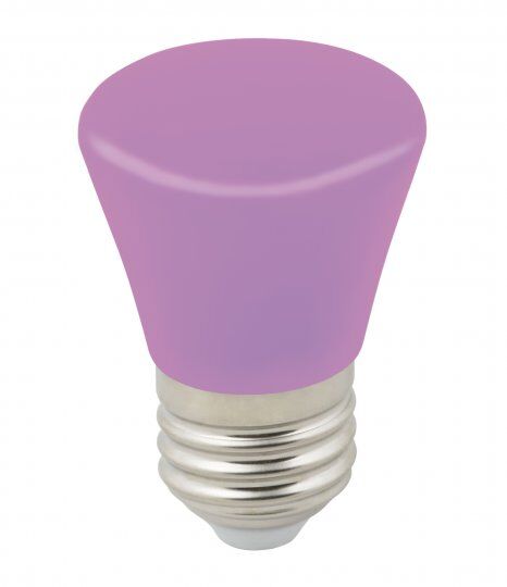 LED-D45-1W/PURPLE/E27/FR/С BELL Лампа декоративная светодиодная. Форма "Колокольчик", матовая. Цвет фиолетовый. Картон.