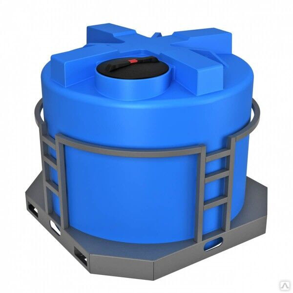 Емкость цилиндрическая для воды T 2000 л в обрешетке