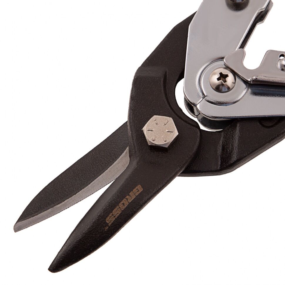 Ножницы по металлу"Piranha"усиленные, 255 мм, прямой рез, сталь СrMo, двухкомпонентные рукоятки Gross 3