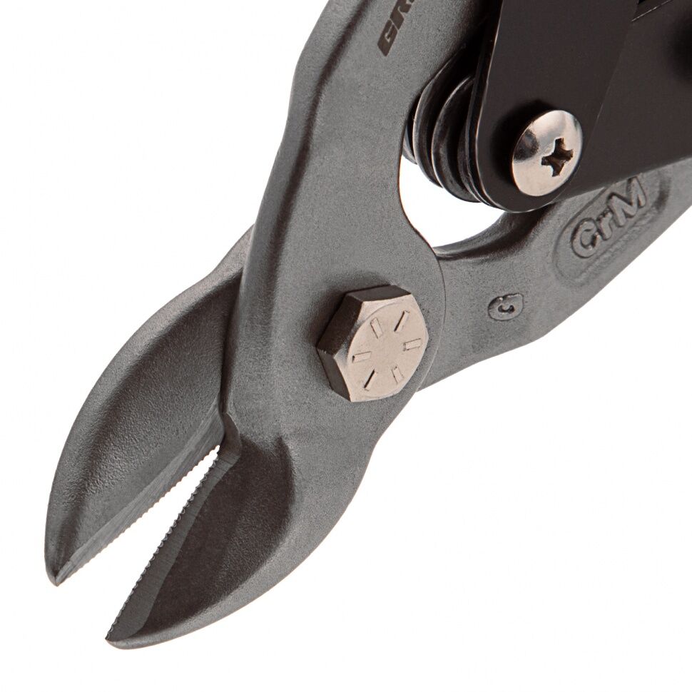 Ножницы по металлу "Piranha", 230 мм, прямой усиленный рез (Bulldog), сталь СrMo, двухкомпонентная рукоятка-ки Gross 3