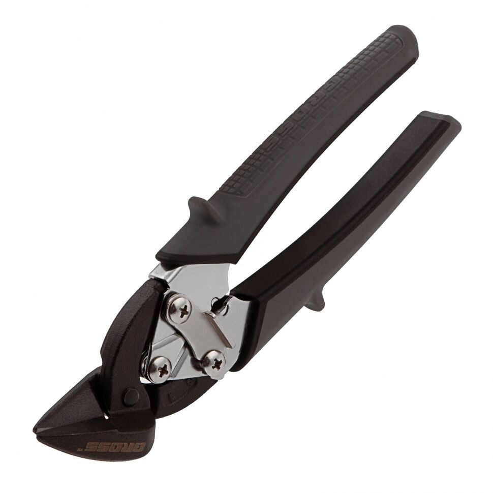 Ножницы по металлу "Piranha", 185 мм, прямой и левый рез, сталь СrM, двухкомпонентные рукоятки Gross 1