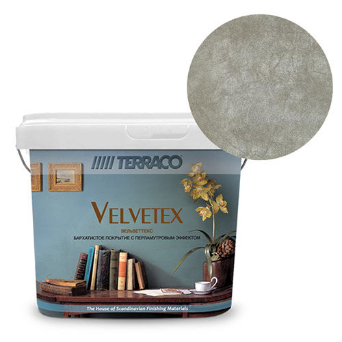 Перламутровая краска Terraco Velvetex VE-540, ведро 1 кг, бархатистый финиш