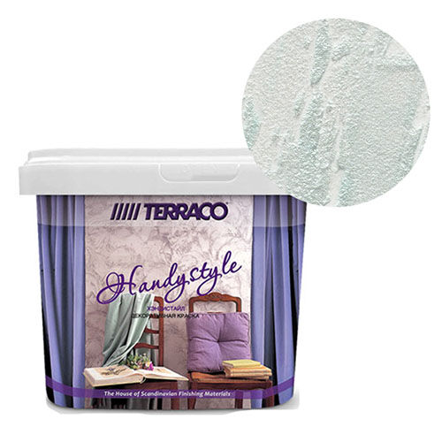 Полупрозрачная перламутровая краска Terraco HandyStyle HS-1019, тонирующее лессирующее покрытие для декоративной штукату