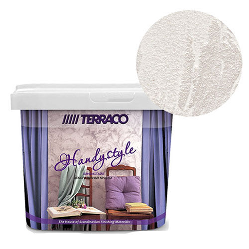 Полупрозрачная перламутровая краска Terraco HandyStyle HS-1021, тонирующее лессирующее покрытие для декоративной штукату