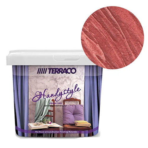 Полупрозрачная перламутровая краска Terraco HandyStyle HS-1039, тонирующее лессирующее покрытие для декоративной штукату