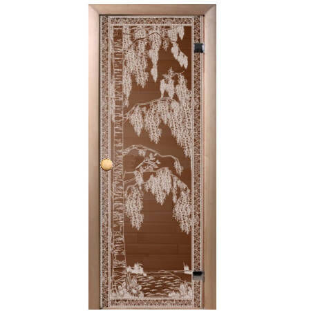 Дверь DoorWood 190х70 Березка Бронза, хвоя, 6мм, 2петли, кр ручка
