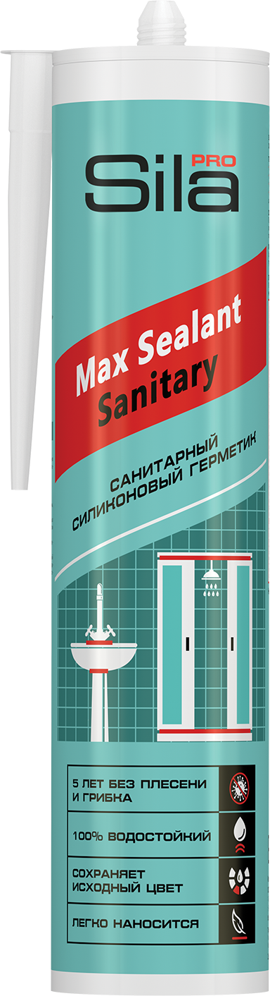 Герметик силиконовый санитарный Sila PRO Max Sealant Sanitary белый, 290мл.