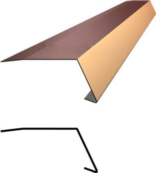 Планка карнизная широкая 100х85 3 м Стальной бархат 0,5 мм