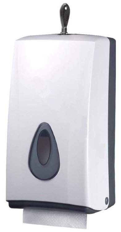 Ksitex TH-8177A Диспенсер для листовой и рулонной бытовой туалетной бумаги, пластик белый