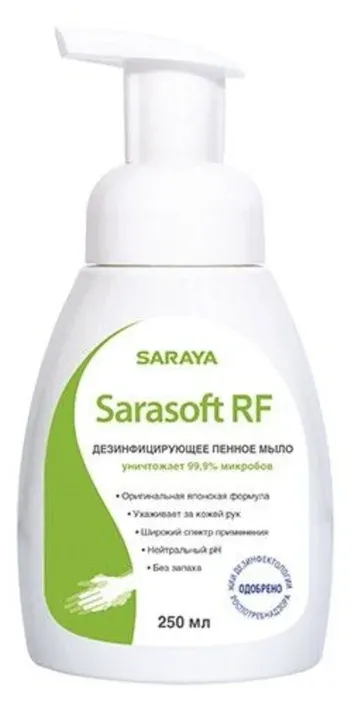 SARAYA Sarasoft RF Дезинфицирующее пенное мыло, 250 мл