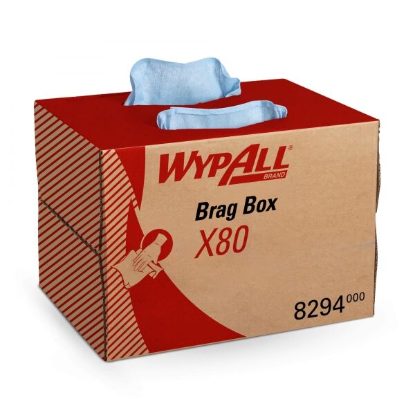 Kimberly-Clark 8294 WypAll X80 Протирочный материал - Упаковка BRAG* Box, Голубой/ синий (ех 8373)