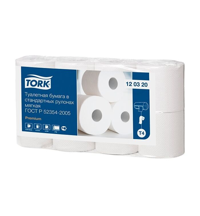 120320 Tork туалетная туалетная бумага в стандартных рулонах мягкая , система Т4, белый