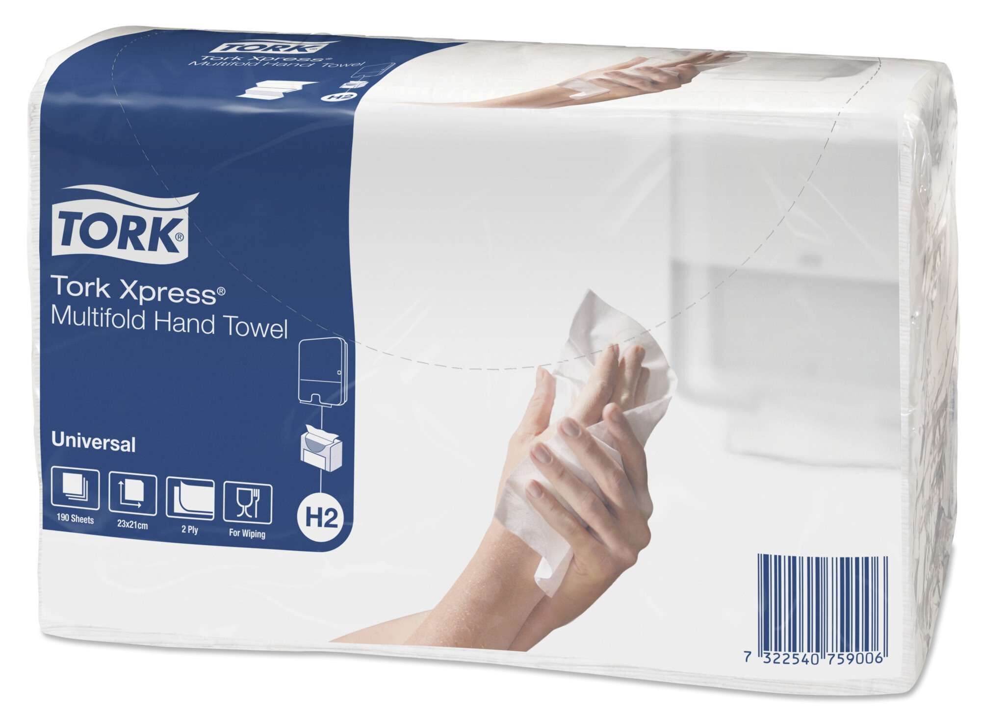 Tork Xpress Universal 471103 Двухслойные листовые полотенца сложения Multifold