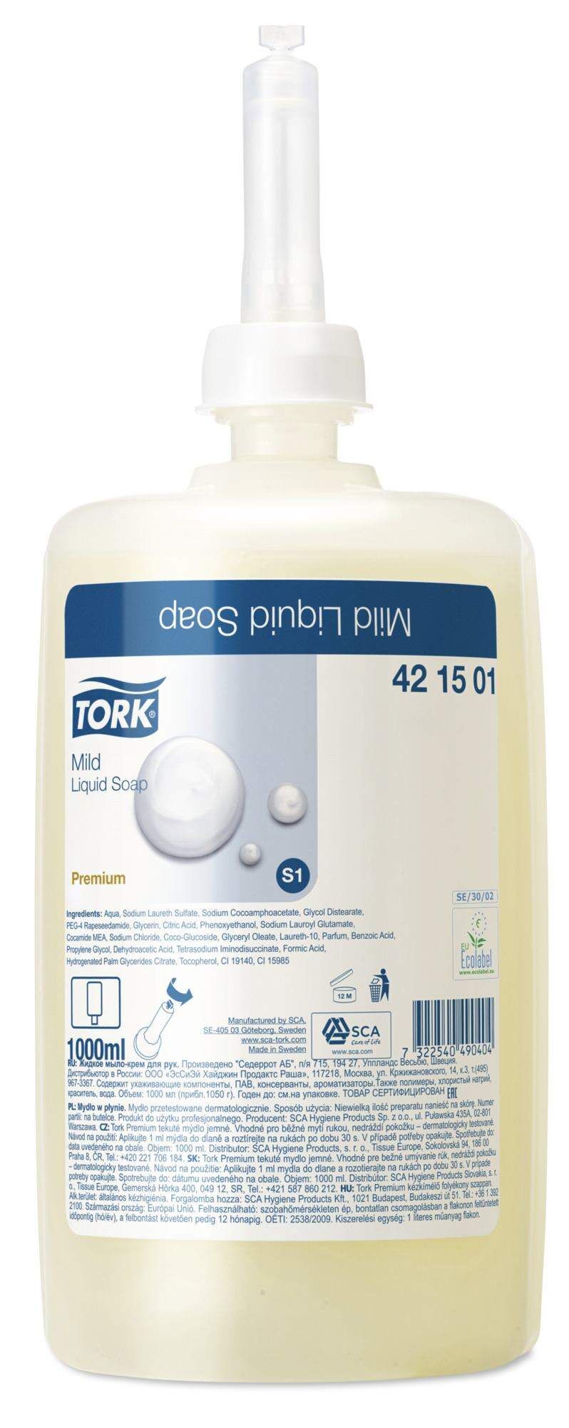 421501 (замена 420501) Tork Premium жидкое мыло-крем для рук в картридже