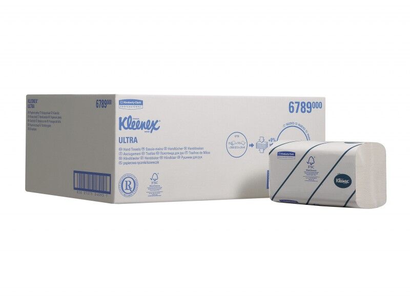 Kimberly-Clark 6789 KLEENEX Ultra Листовые бумажные полотенца двухслойные С-сложения в пачке