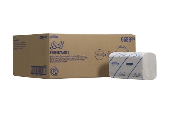 Kimberly-Clark 6689 SCOTT PERFORMANCE Листовые бумажные полотенца однослойные V-сложения в пачке