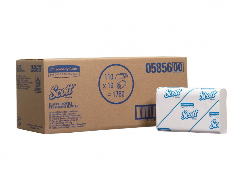 Kimberly-Clark 5856 SCOTT Slimold Листовые бумажные полотенца однослойные Z-сложения в пачке