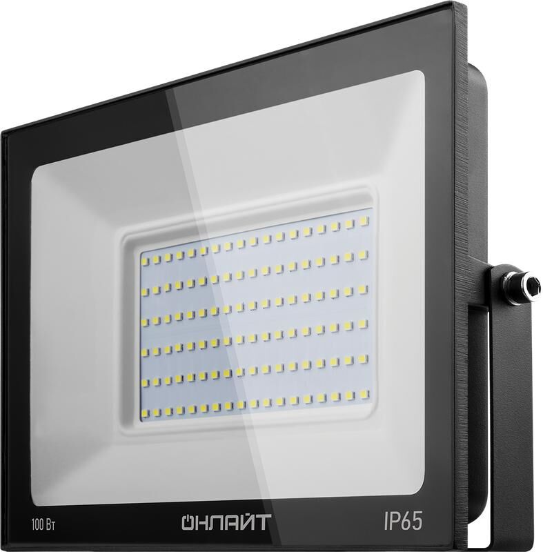 Прожектор светодиодный 61 947 OFL-100-4K-BL-IP65-LED 100 Вт 4000К IP65 8000 лм цвет черный ОНЛАЙТ 61947