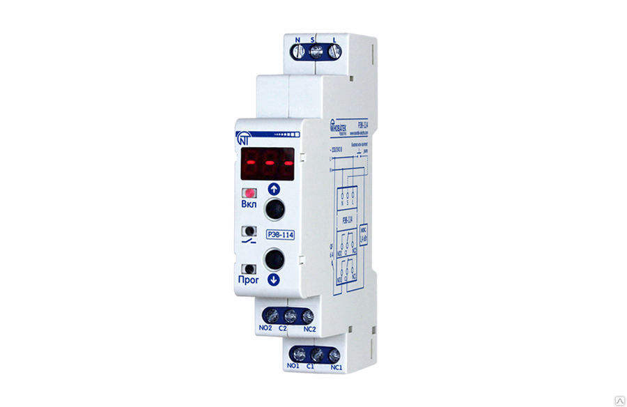 Реле времени РЭВ-114Н одномодульное, индикация, 17 программ, управление кнопками, питание 24-265В (DC) / 24-65 В (AC)