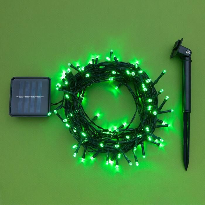 Гирлянда «Нить» 10 м, 100 LED, солнечная батарея фото 7
