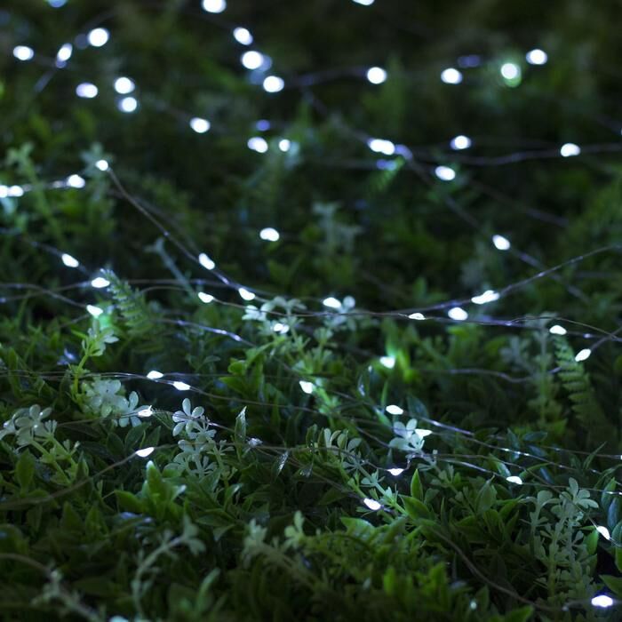 Гирлянда «Нить-Роса» 10 м, 100 LED, солнечная батарея фото 2