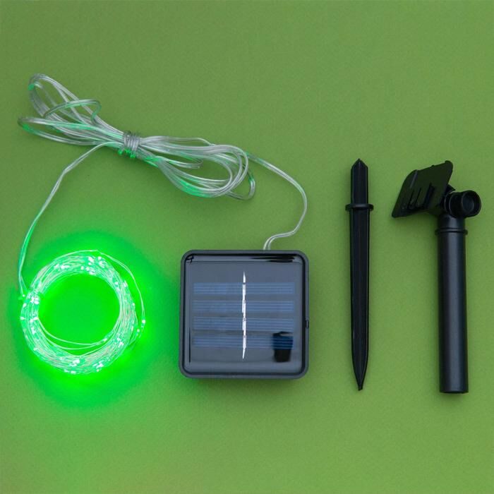 Гирлянда «Нить-Роса» 10 м, 100 LED, солнечная батарея фото 7