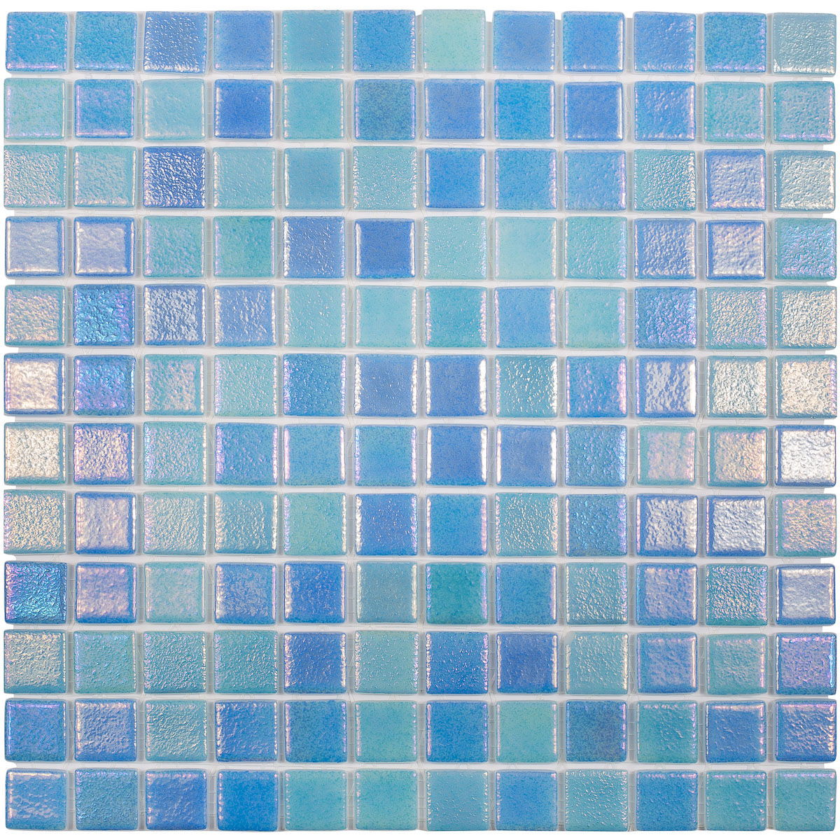 Стеклянная мозаика Shell MIX BLUE 551/552 Vidrepur голубая