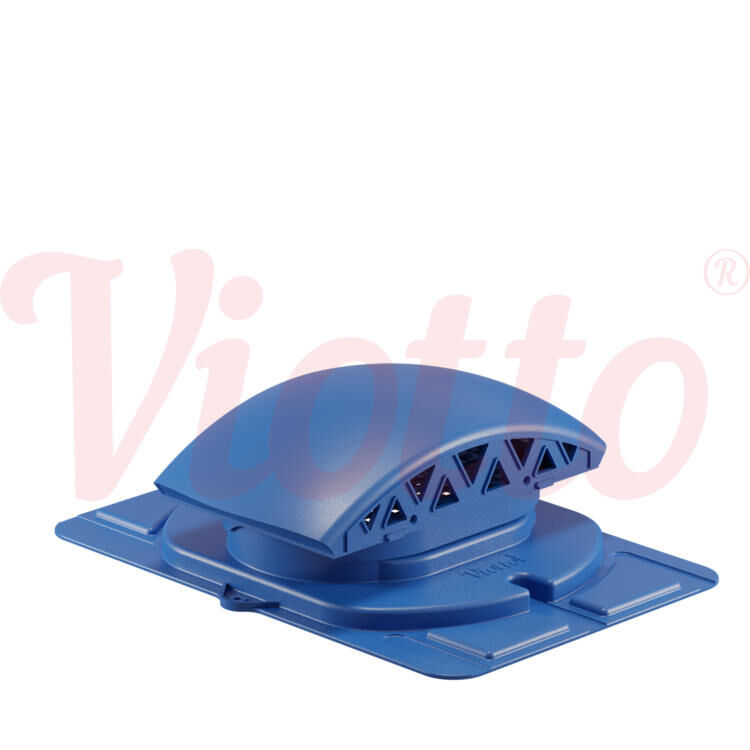 Вентилятор подкровельного пространства с универсальным проходным элементом Viotto, черепаха, цвет Синий