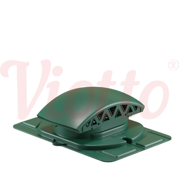 Вентилятор подкровельного пространства с универсальным проходным элементом Viotto, черепаха, цвет Зелёный