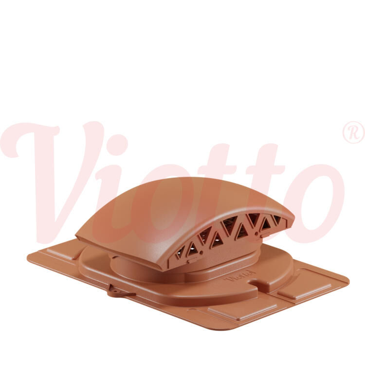 Вентилятор подкровельного пространства с универсальным проходным элементом Viotto, черепаха, цвет Терракот