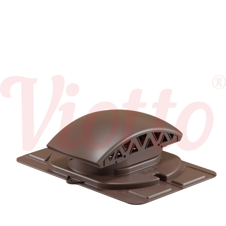 Вентилятор подкровельного пространства с универсальным проходным элементом Viotto, черепаха, цвет Шоколад