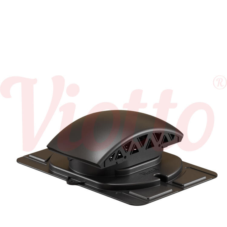 Вентилятор подкровельного пространства с универсальным проходным элементом Viotto, черепаха, цвет Чёрный