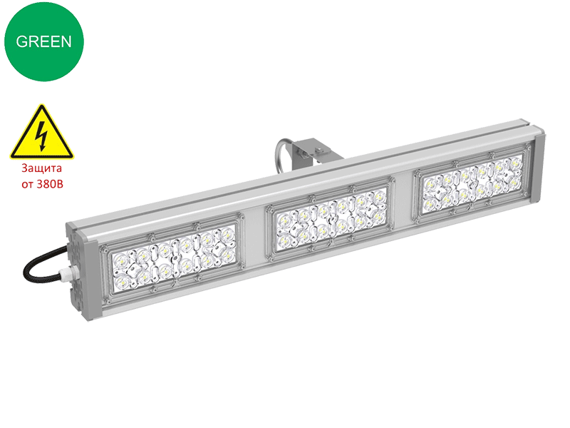 Архитектурный светодиодный светильник M-90-6053G-G 90Вт 6053Лм IP67 600х100х130 зеленый АСФОРТИС