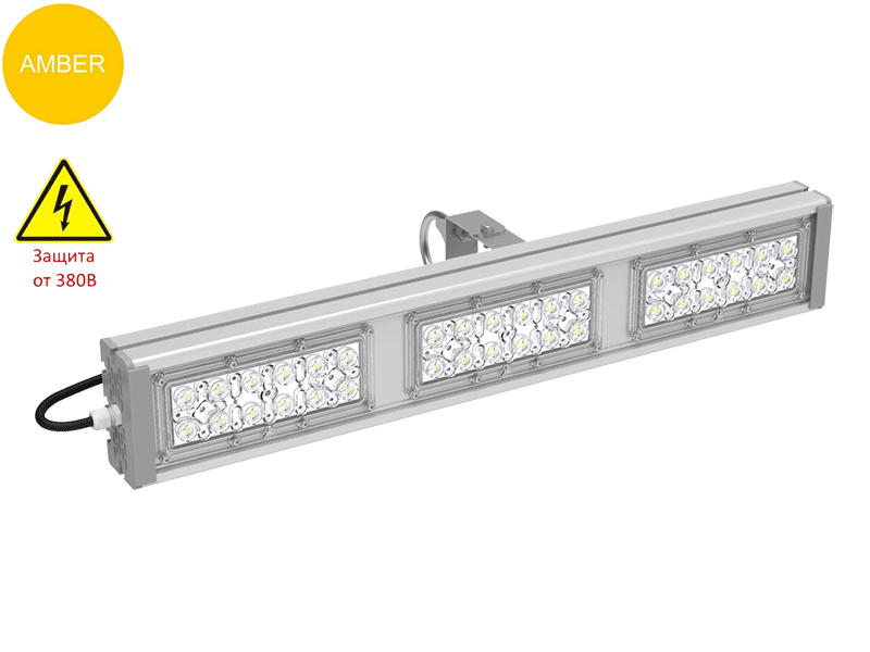 Архитектурный светодиодный светильник M-90-4075K12-Y 90Вт 4075Лм IP67 600х100х130 жёлтый АСФОРТИС