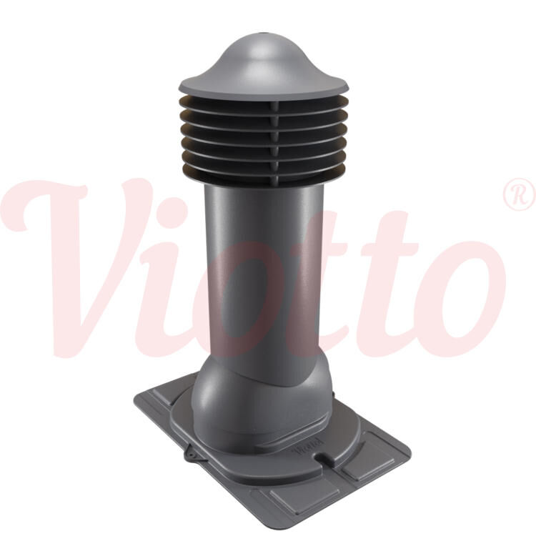 Труба вентиляционная с универсальным проходным элементом ø125 мм, h-650 мм Viotto, не утепленная